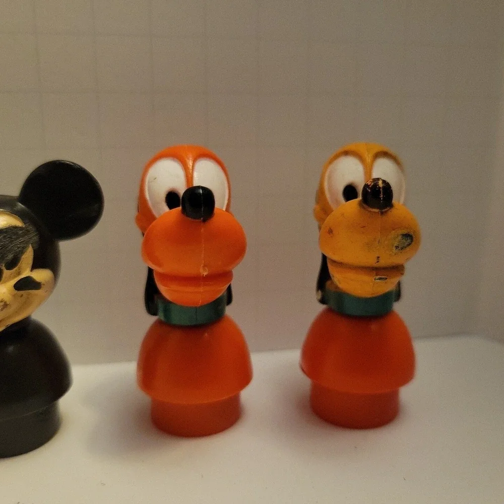 Vintage Illco Disney Lot - Little People Figures Mickey‎ Donald Pluto Lot Of 5